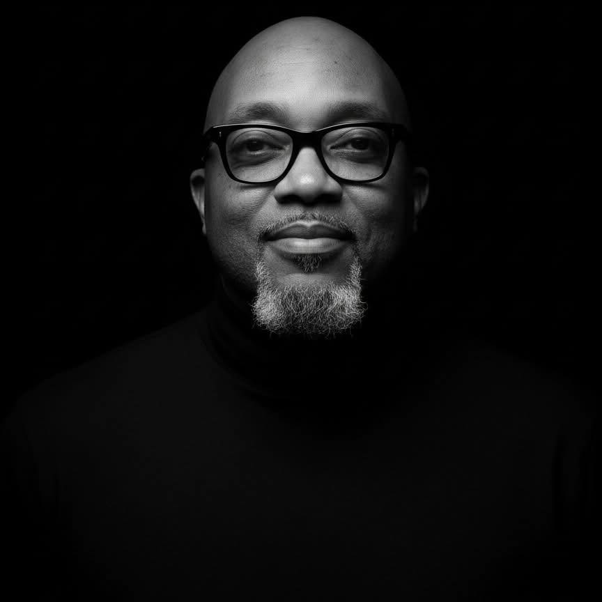 Clinton Cohen III, black and white portrait